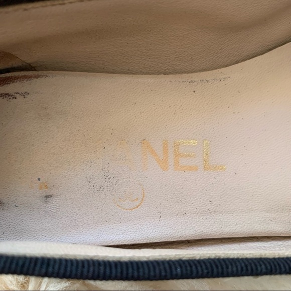 CHANEL Tweed Leather Toe Cap Classic Designer Blogger CC Flats 35 - Picture 11 of 15